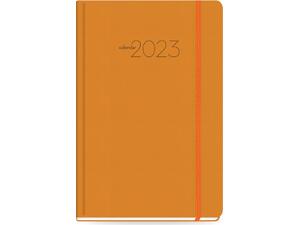 Ημερολόγιο ημερήσιο The Writing Fields All Times 320 14x21cm 2023 με λάστιχο ημιεύκαμπτo εξώφυλλο από ματ δερματίνη πορτοκαλί